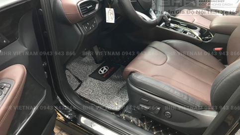 Thảm lót sàn ô tô 360 độ Hyundai Santafe giá tại xưởng, rẻ nhất Hà Nội, TPHCM